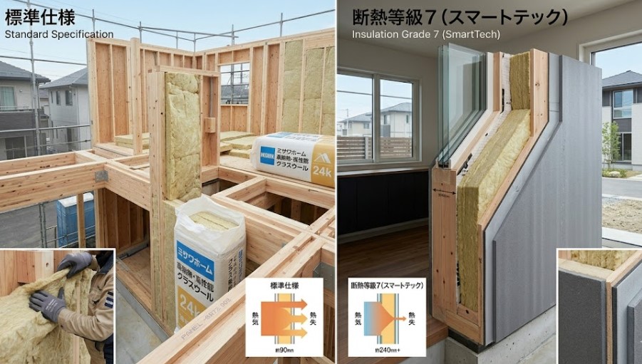 標準仕様とグレードアップ仕様の違い