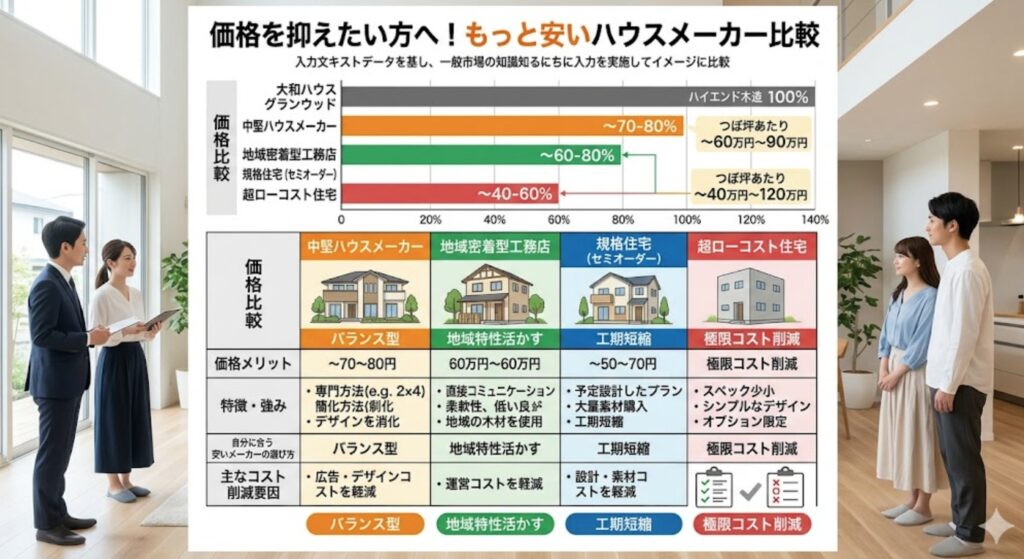 価格を抑えたい人に向いているハウスメーカー